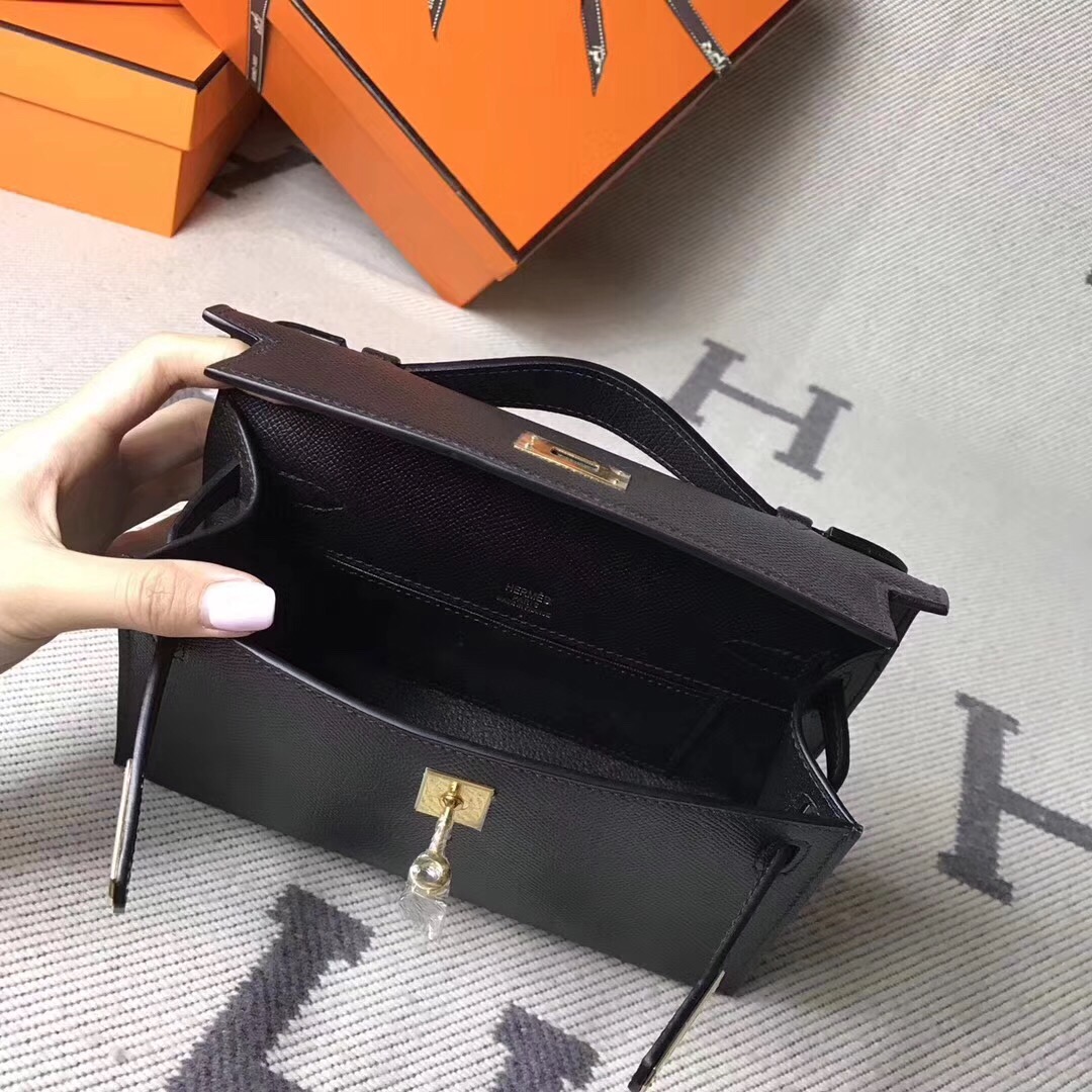 에르메스 미니 켈리백22 블랙 금장 앱송